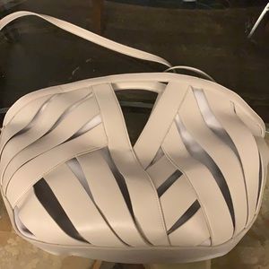 Grey Basketweave Handbag
